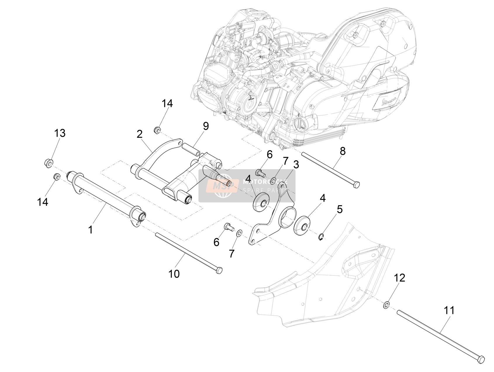 1C005302, Flange Hexag Selfl Nut, Piaggio, 2