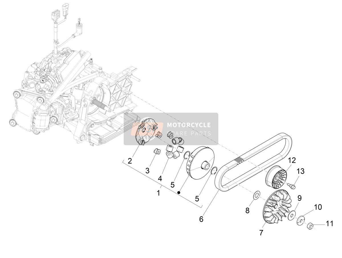 1A012076, Riemenscheibe, Piaggio, 2