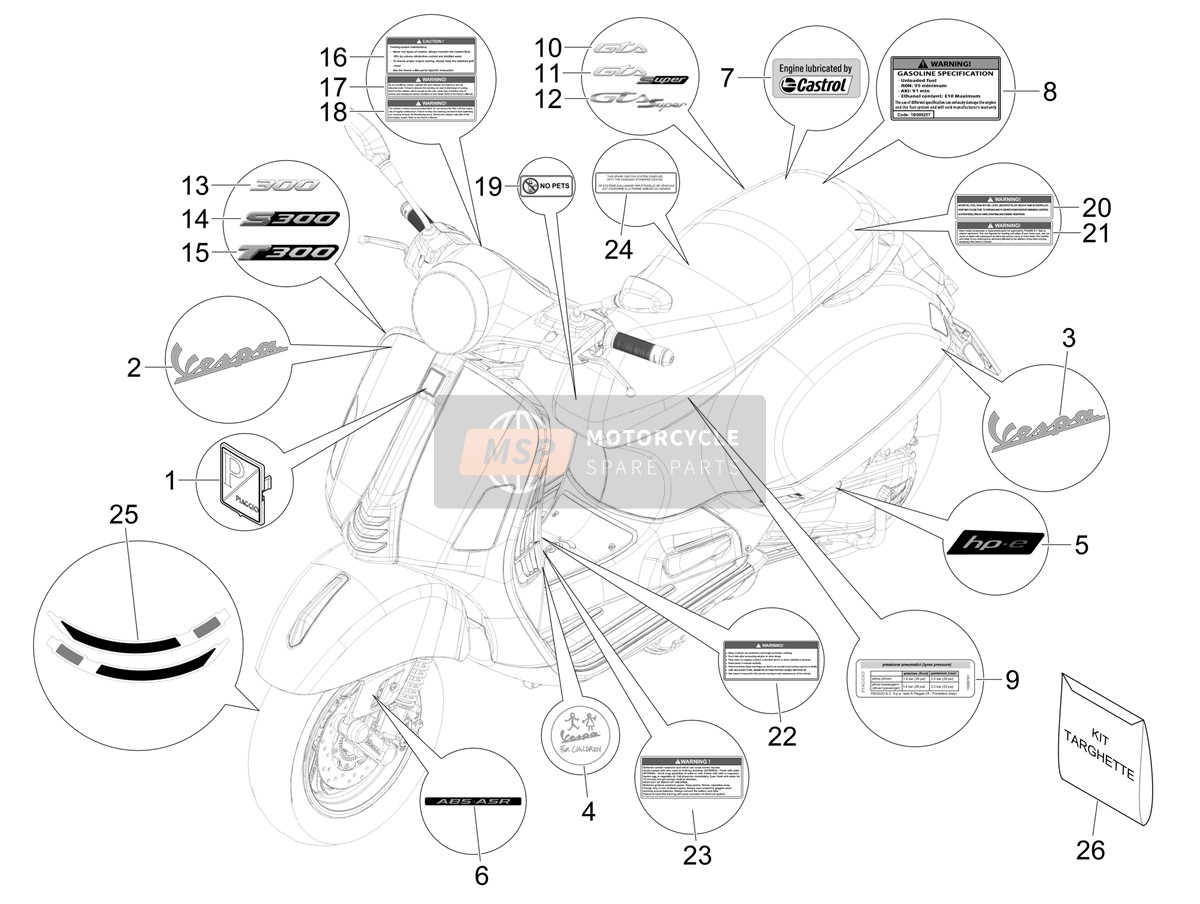 2H005296, Vespa Gts Super Sport St, Piaggio, 1