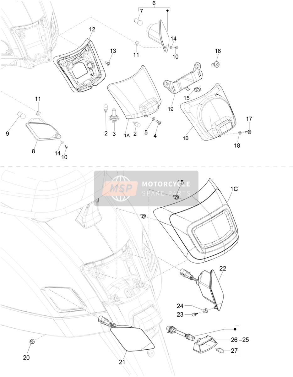1D004230, Rear Lamp, Piaggio, 1