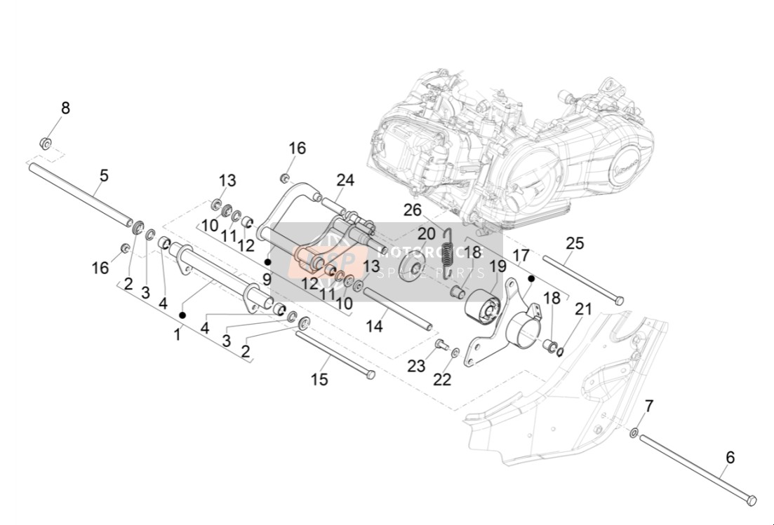 1C005766, Complete Wishbone Engine, Piaggio, 1