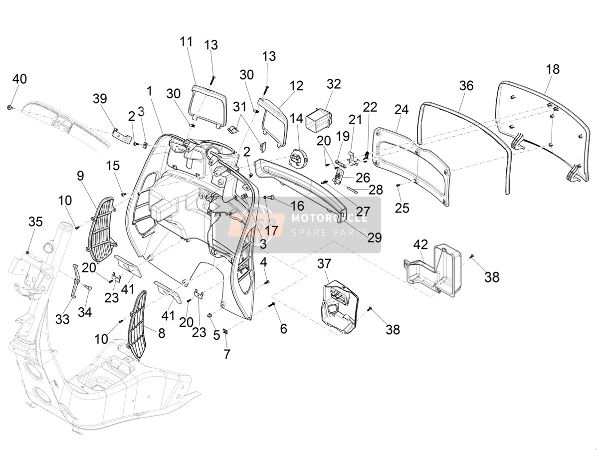 1B009743, Deksel, Piaggio, 0