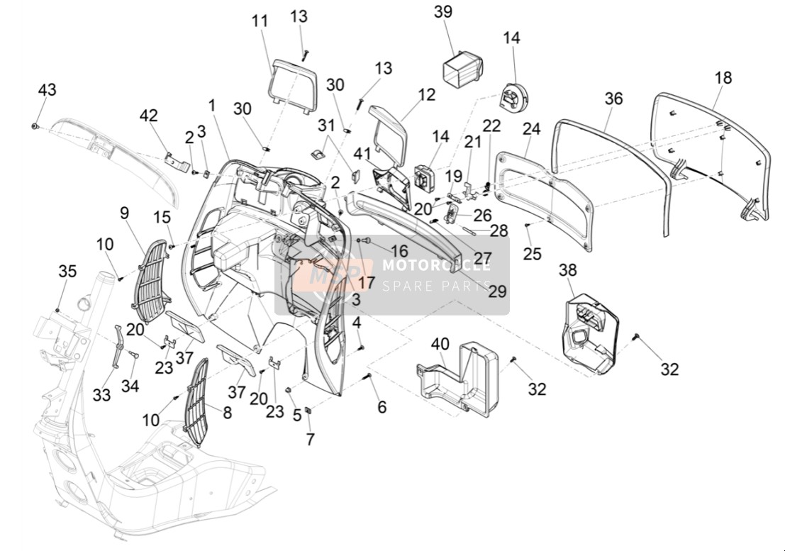 1B009743, Deckel, Piaggio, 2