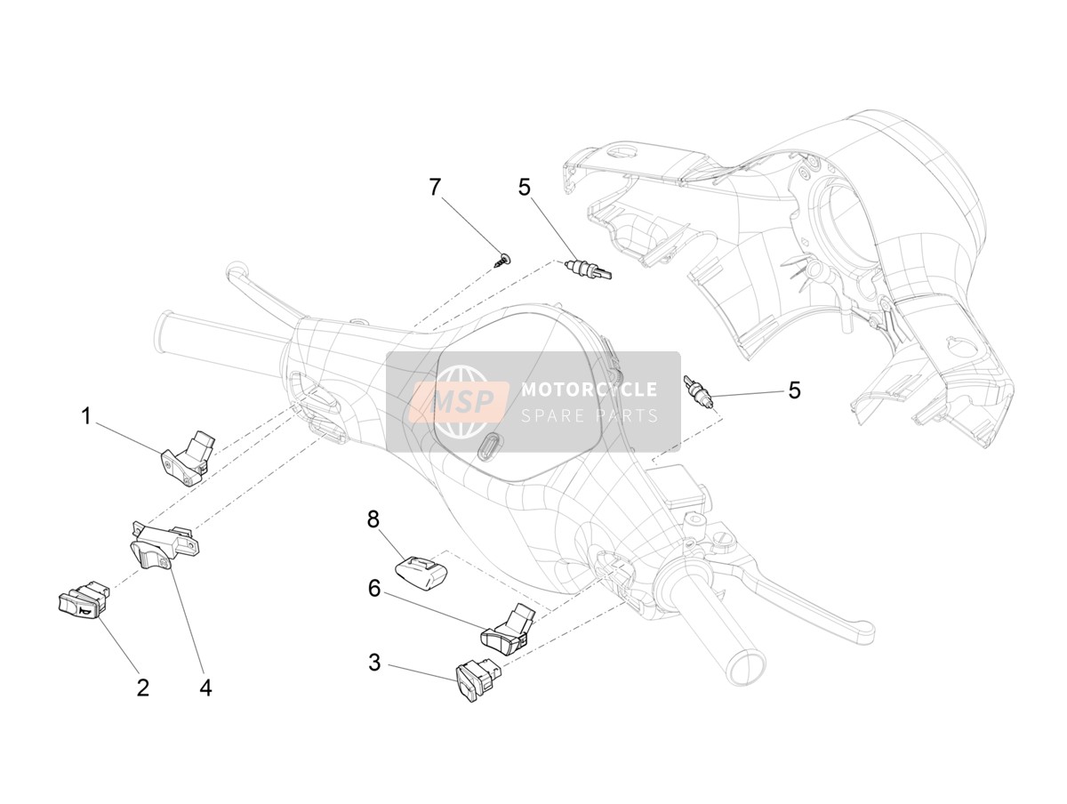 1D003603, Headlight Selector, Piaggio, 0