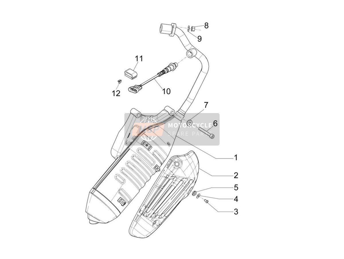 1A019784, Complete Muffler, Piaggio, 0