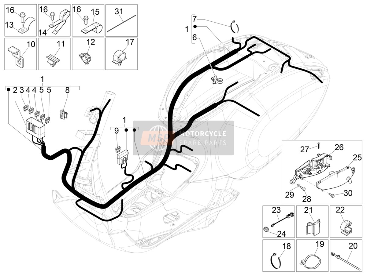 1D002662, Zip Tie, Piaggio, 2