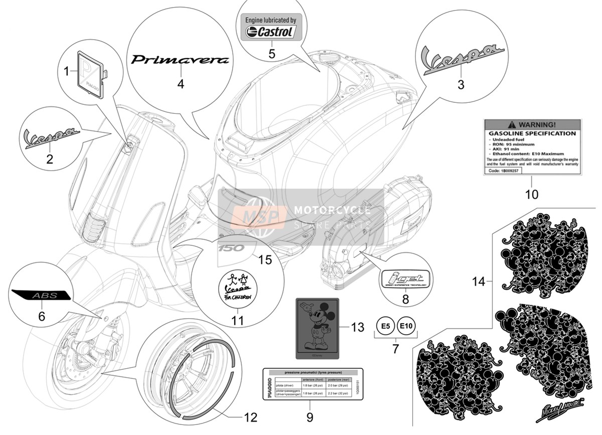 2H001750, Targhetta "150", Piaggio, 2