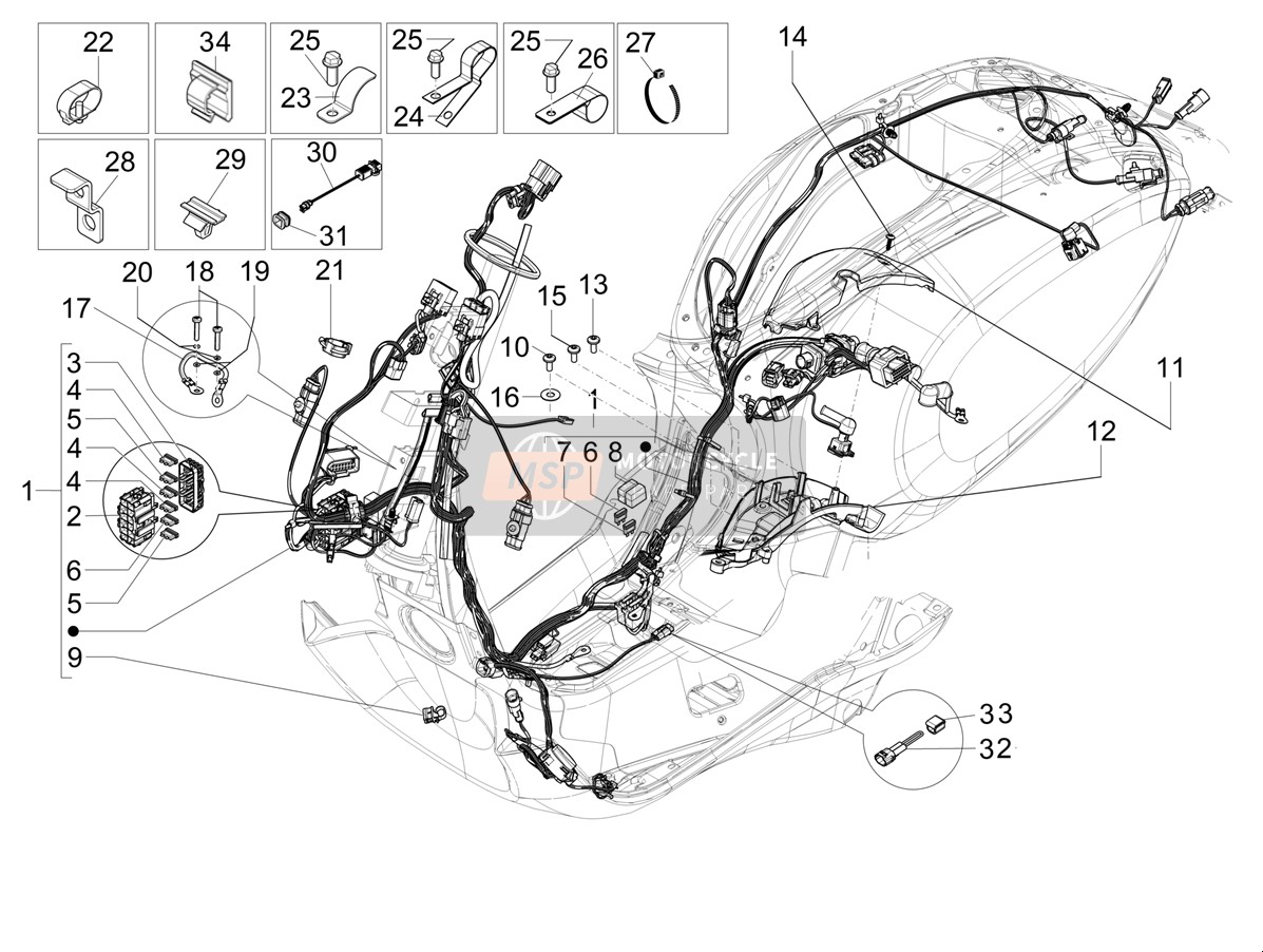 1B005258, Boîtier, Piaggio, 0