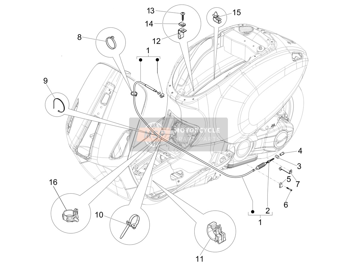 Vespa Vespa Primavera 150 4T 3V ie ABS E5 Mickey Mouse (EU) 2023 Getriebe für ein 2023 Vespa Vespa Primavera 150 4T 3V ie ABS E5 Mickey Mouse (EU)