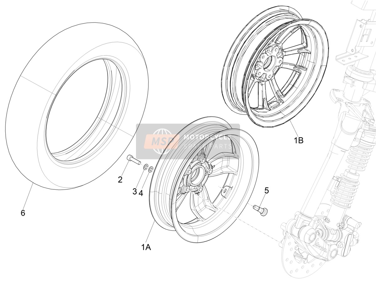 1C005346, Vorderrad, Piaggio, 1