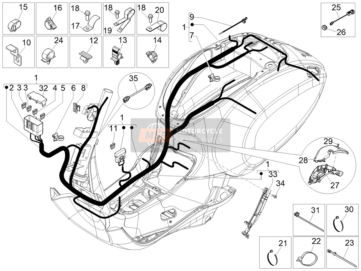 1B008424, Electric System Guard, Piaggio, 2
