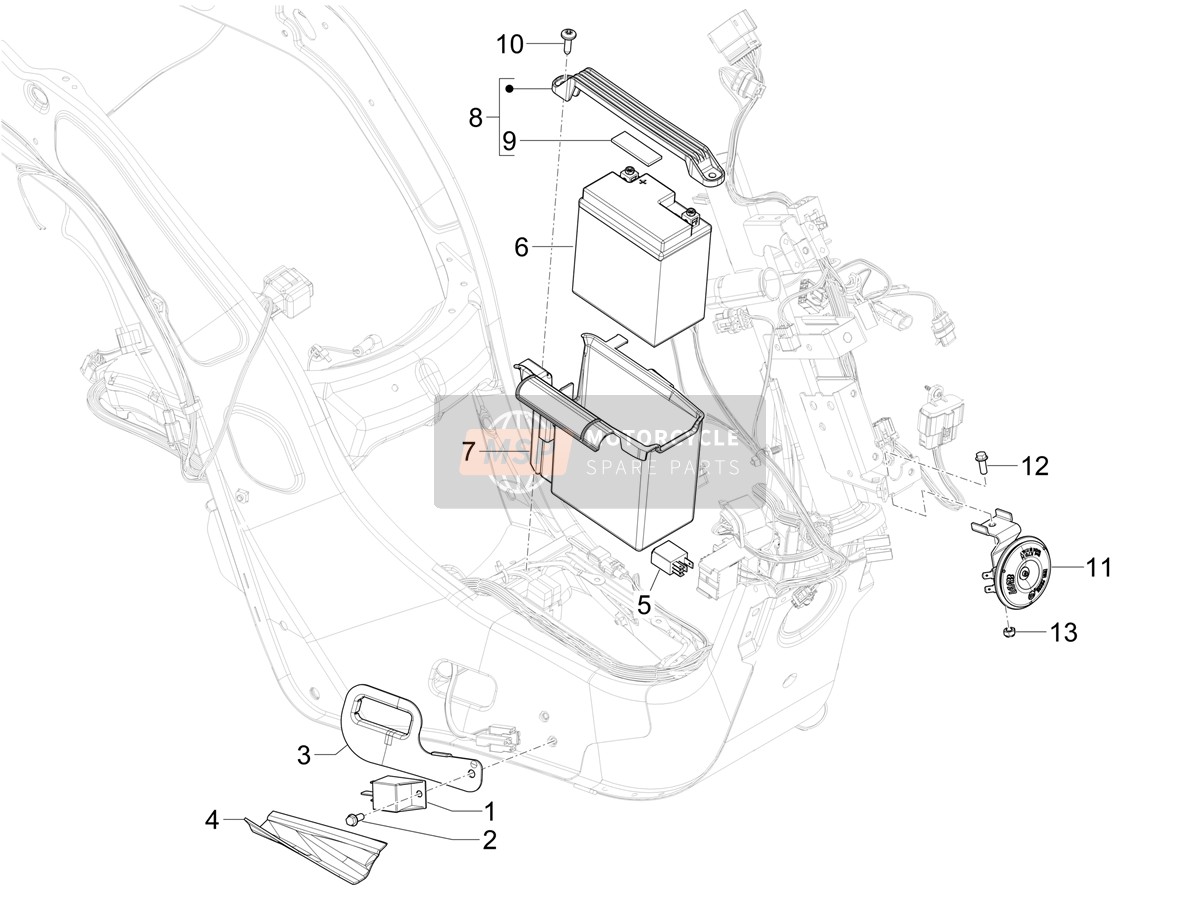 Abstandsschalter - Batterie - Hupe
