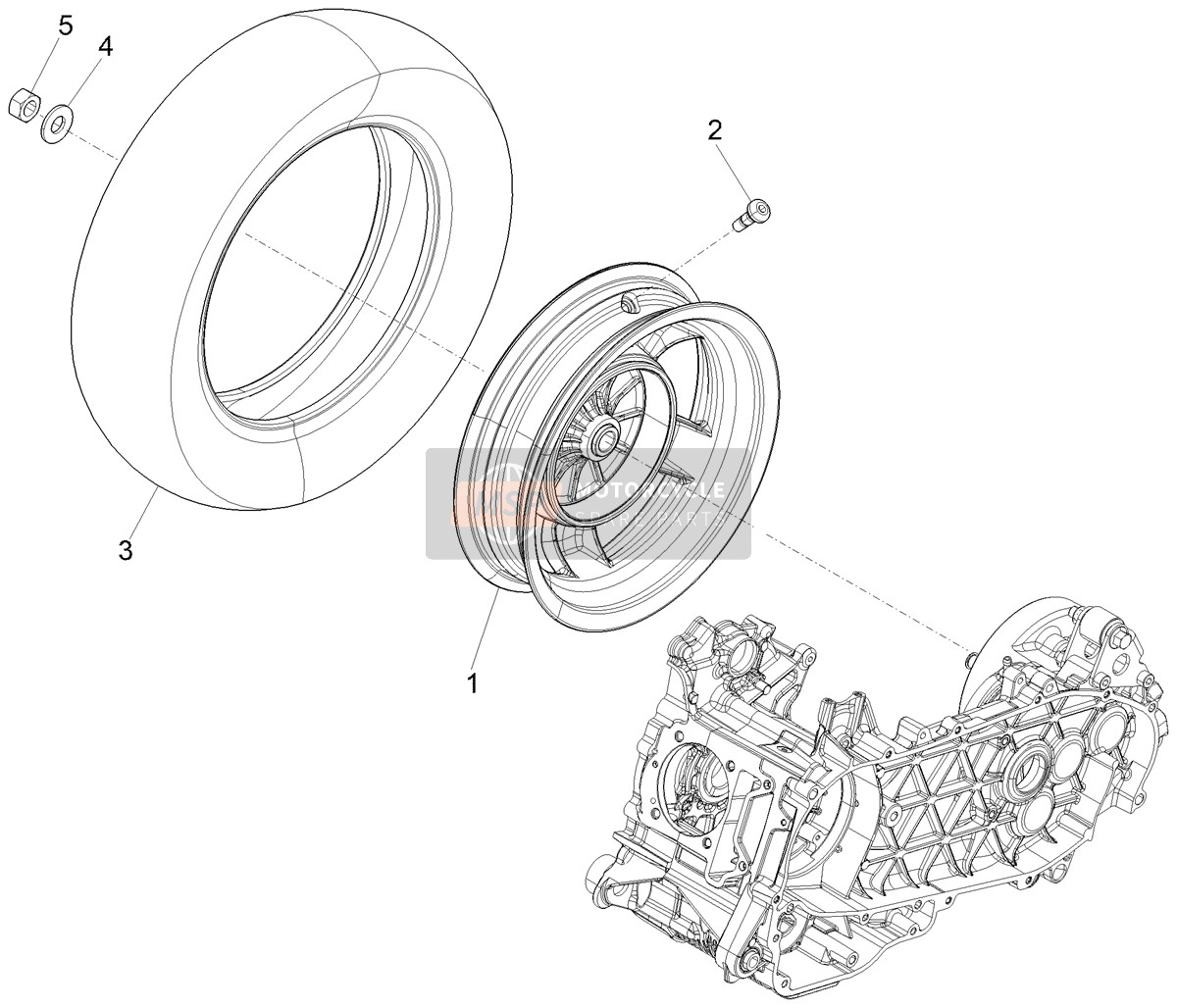 1C005393, Rear Wheel 3 X 12, Piaggio, 0