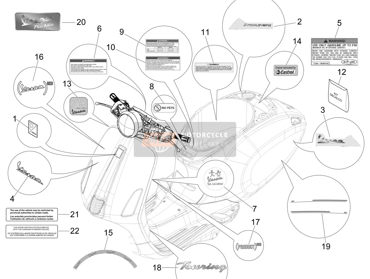 2H003895, Deko, Piaggio, 2