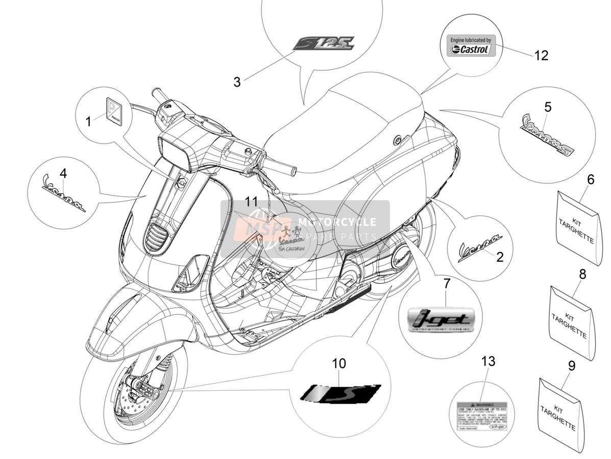 2H003007000A1, Aufkleber Felge, Piaggio, 0