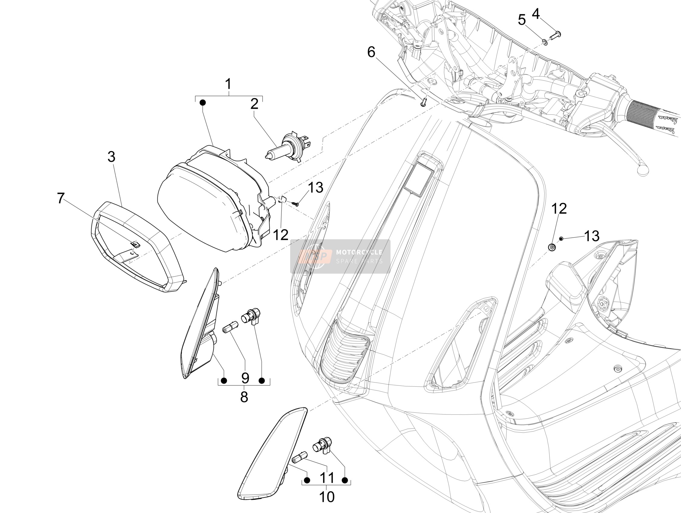 1D002354, Scheinwerfer, Piaggio, 0