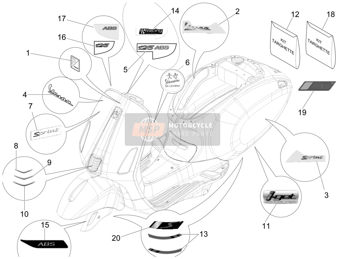2H003837, Schild, Piaggio, 2
