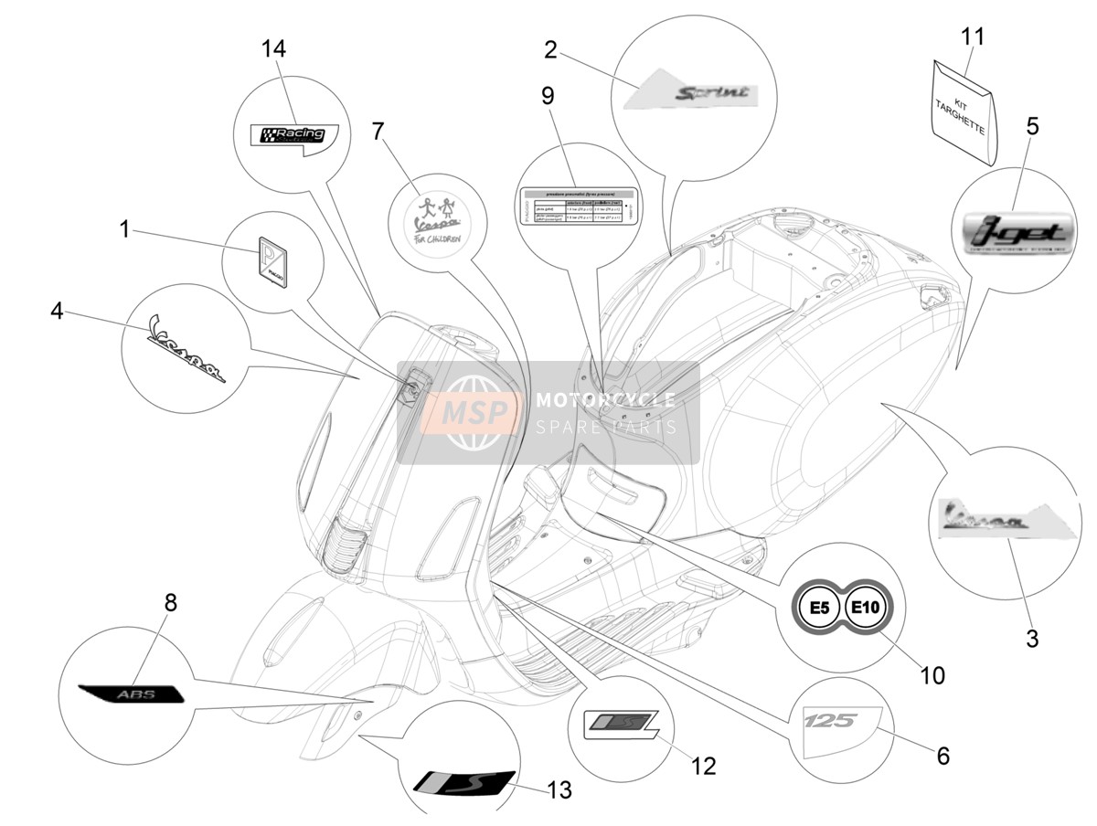 2H003201, Plaque, Piaggio, 2