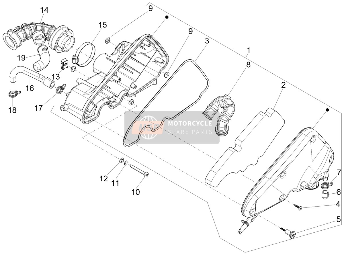 Vespa Vespa Sprint 50 4T 3V E5 (EU) 2020 Luftfilter für ein 2020 Vespa Vespa Sprint 50 4T 3V E5 (EU)