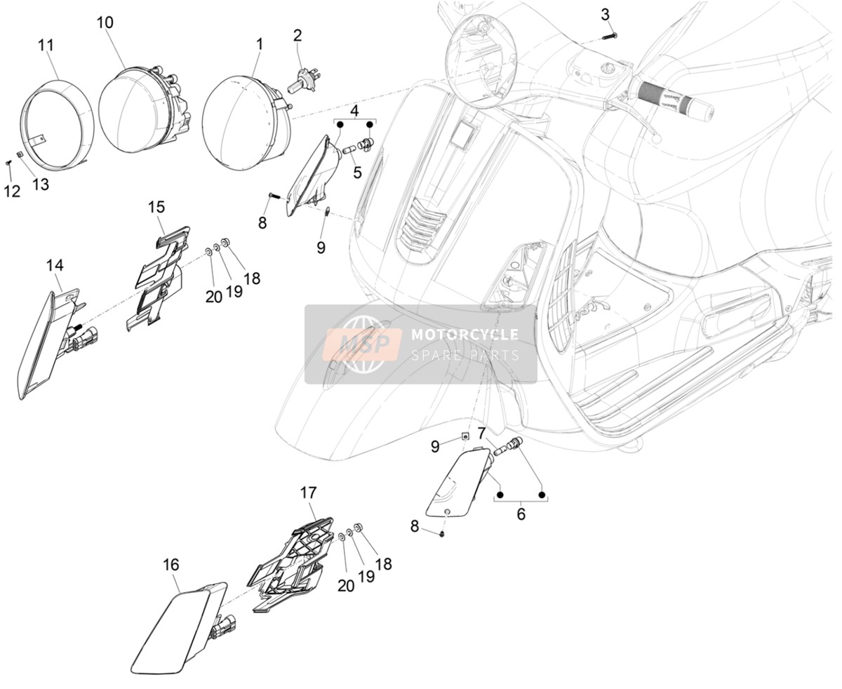 1D003883, Scheinwerfer, Piaggio, 1