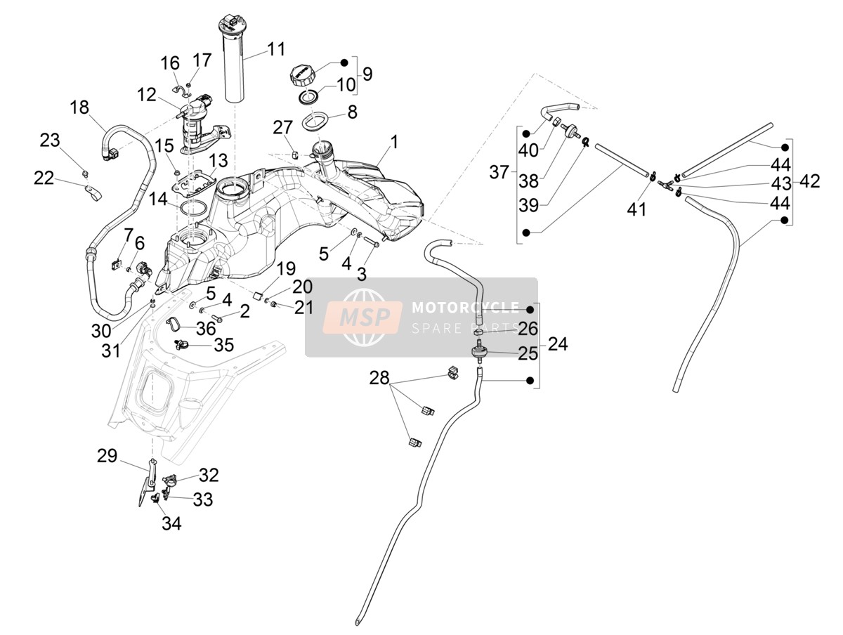 1B006214, Entl?tungsleitung, Piaggio, 2