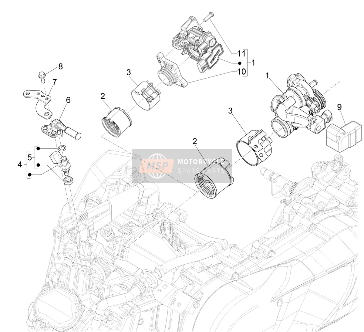 1A012277, Trottle Body Flange, Piaggio, 0