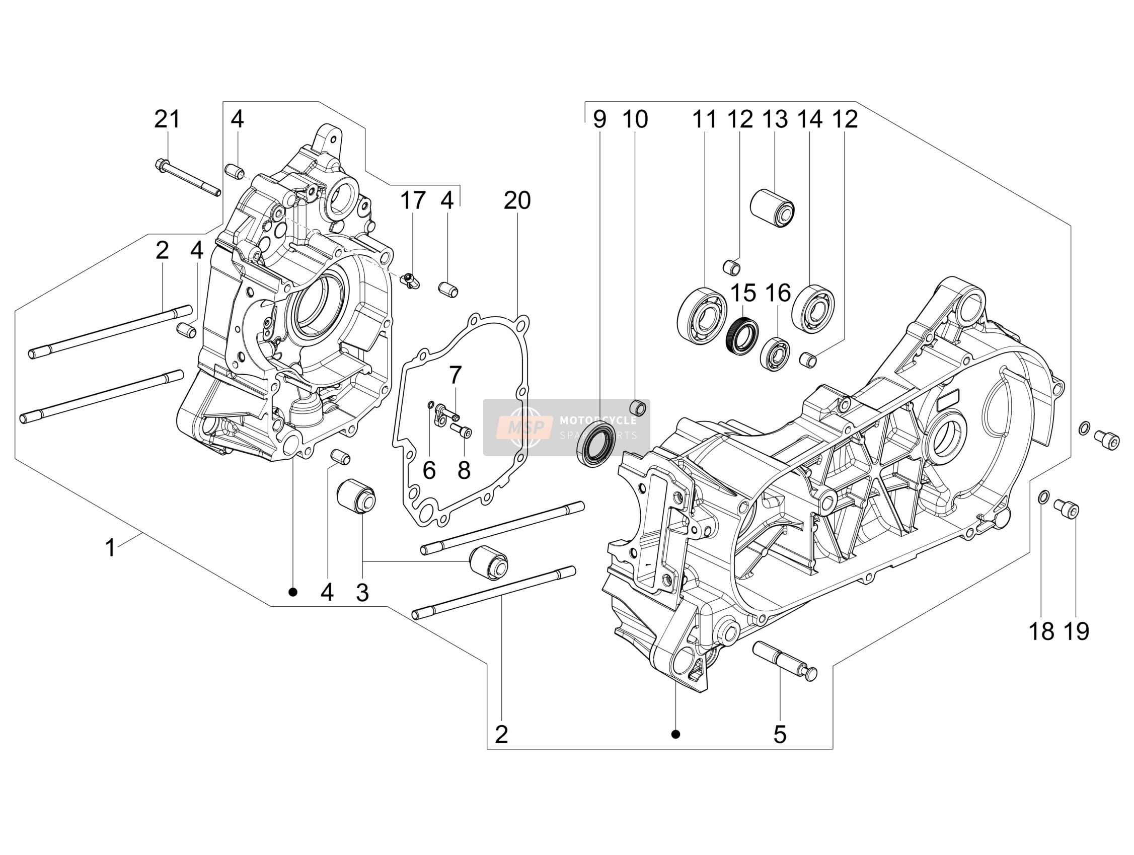 1A001278, Guarnizione Semicarter, Piaggio, 2