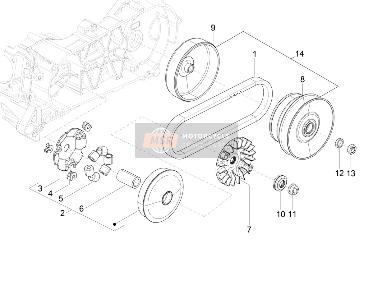 1A005054, Rollenbeh?lter Komplett, Piaggio, 0