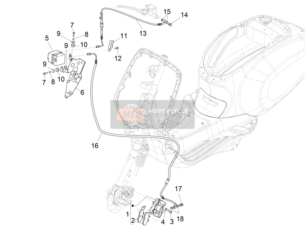 1C003926, Clamp Brake Line Bv 500, Piaggio, 0