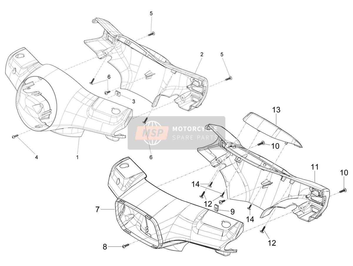 SP1B004805000T5, Hinterabdeckung, Piaggio, 0