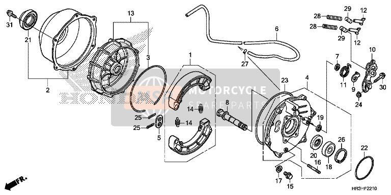 Honda TRX420TE1 2017 Rear Brake Panel for a 2017 Honda TRX420TE1