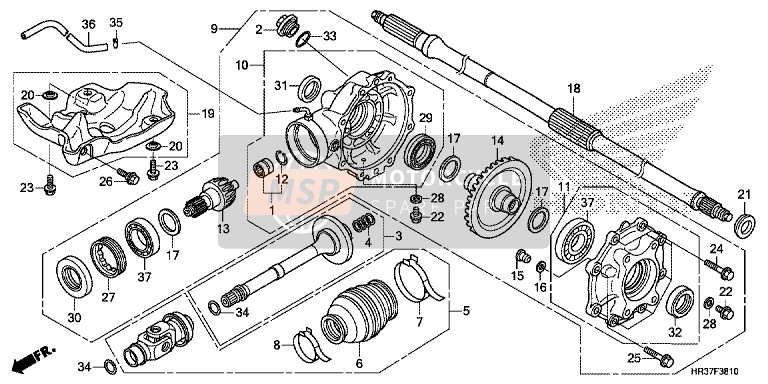 Honda TRX420FA2 2016 Ingranaggio Finale posteriore per un 2016 Honda TRX420FA2