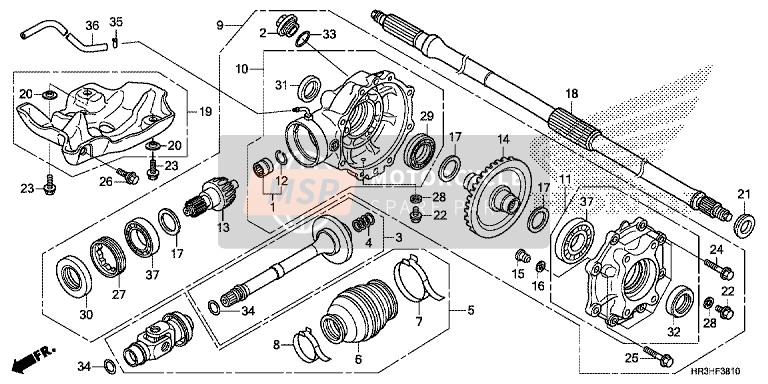 Honda TRX420TE1 2017 Rear Final Gear for a 2017 Honda TRX420TE1