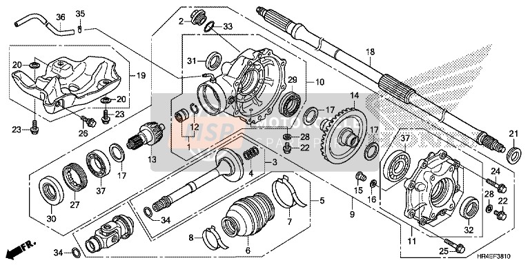 Honda TRX500FE1 2017 Rear Final Gear for a 2017 Honda TRX500FE1