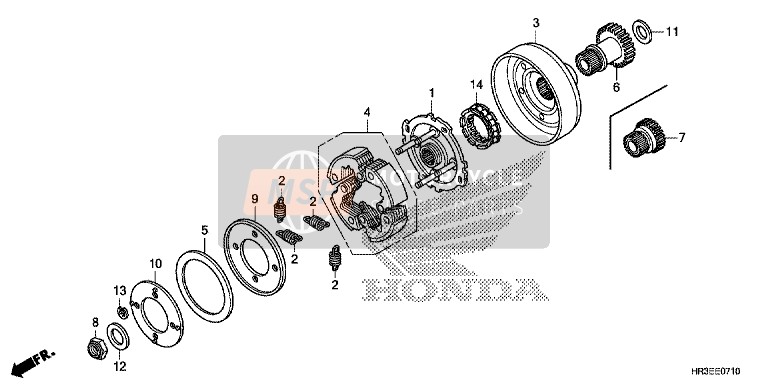 Honda TRX420FA2 2015 Startend Koppeling voor een 2015 Honda TRX420FA2