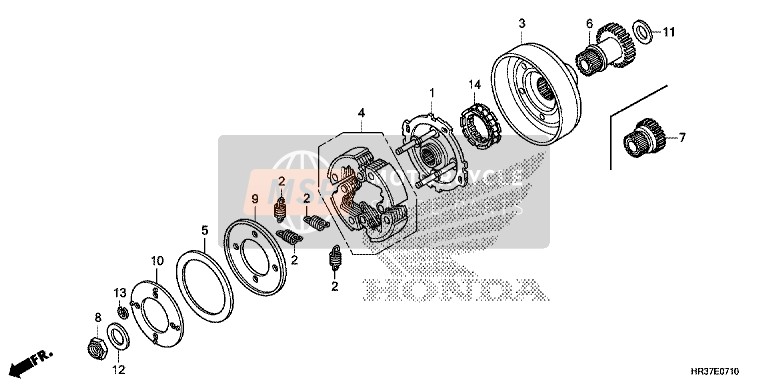 Honda TRX420FA1 2016 Startend Koppeling voor een 2016 Honda TRX420FA1