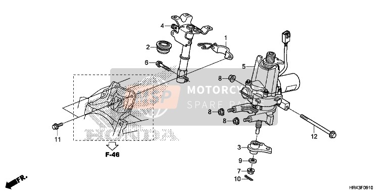 Honda TRX500FE2 2014 Eje de direccion (EPS) para un 2014 Honda TRX500FE2