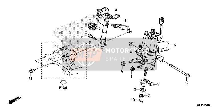 Honda TRX420FA6 2017 Albero dello sterzo (EPS) per un 2017 Honda TRX420FA6