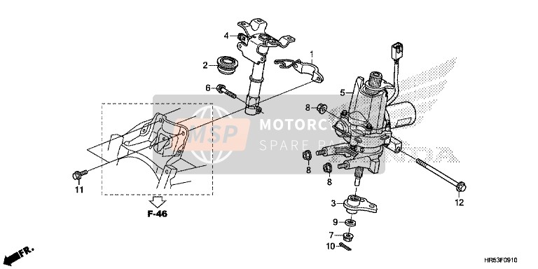 Honda TRX500FM6 2017 Albero dello sterzo (EPS) per un 2017 Honda TRX500FM6