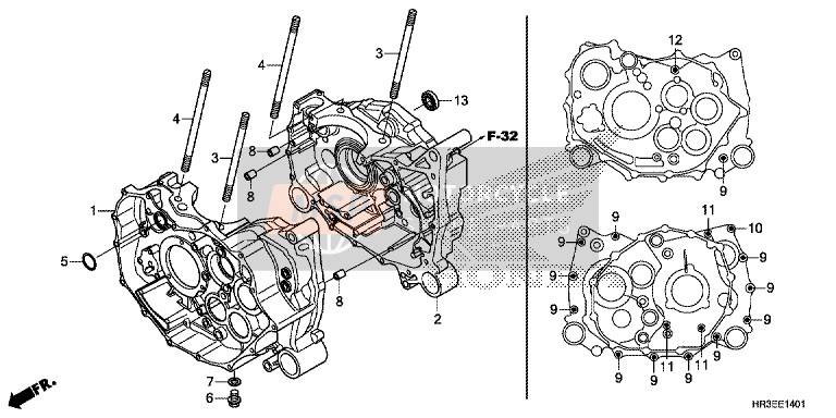 Honda TRX420TE1 2015 Kurbelgehäuse (TRX420FE1/FM1/FM2/TE1/TM1) für ein 2015 Honda TRX420TE1