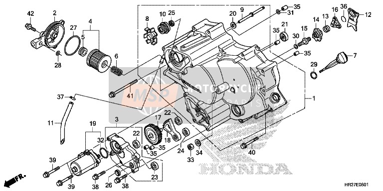 Honda TRX420FE1 2016 Vorderseite Kurbelgehäuse Abdeckung (TRX420FE1/FM1/FM2/TE1/TM1) für ein 2016 Honda TRX420FE1