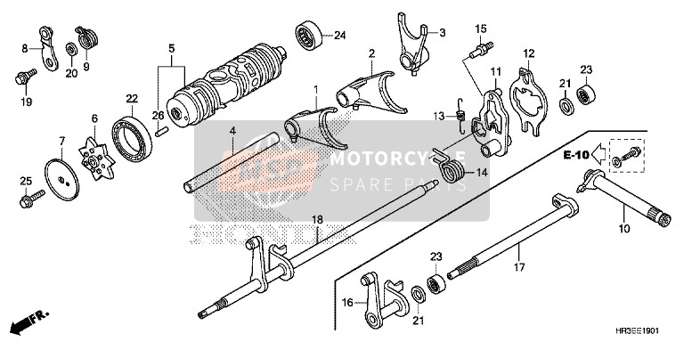 24241HP0A51, Shaft, Gearshift Fork Gui, Honda, 0