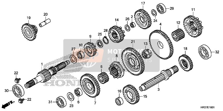 Transmissie (TRX420FE1/FM1/FM2/TE1/TM1)