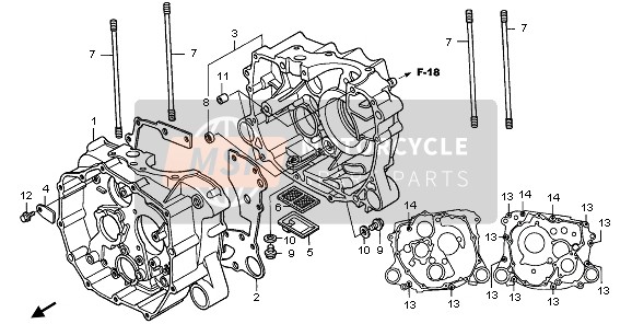 11200HM8A40, Crankcase Comp., Rr., Honda, 0