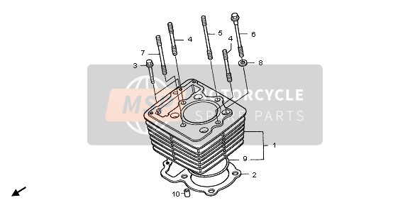 Honda TRX400EX SPORTRAX 2003 CYLINDER for a 2003 Honda TRX400EX SPORTRAX