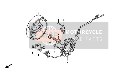 Honda TRX400EX SPORTRAX 2004 GENERATOR für ein 2004 Honda TRX400EX SPORTRAX