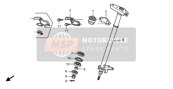 Honda TRX400EX SPORTRAX 2004 STEERING SHAFT for a 2004 Honda TRX400EX SPORTRAX