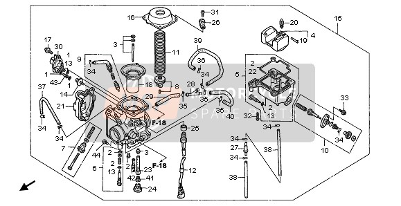 Honda TRX450FE FOURTRAX FOREMAN ES 2004 Carburateur pour un 2004 Honda TRX450FE FOURTRAX FOREMAN ES