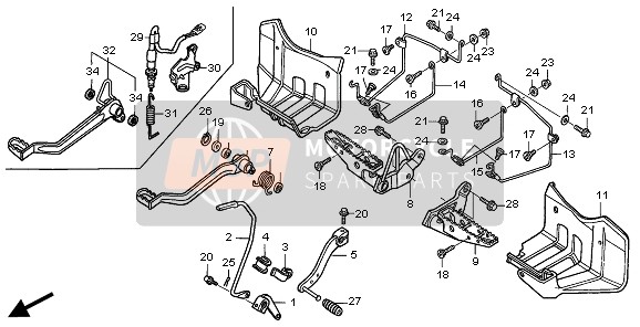 46510HM3900, Pedal Assy., Brake, Honda, 0