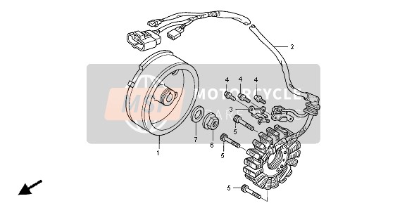 Honda TRX450R SPORTRAX 2005 Generador para un 2005 Honda TRX450R SPORTRAX